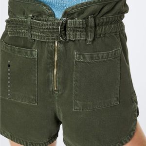 Mango paperbag denim shorts